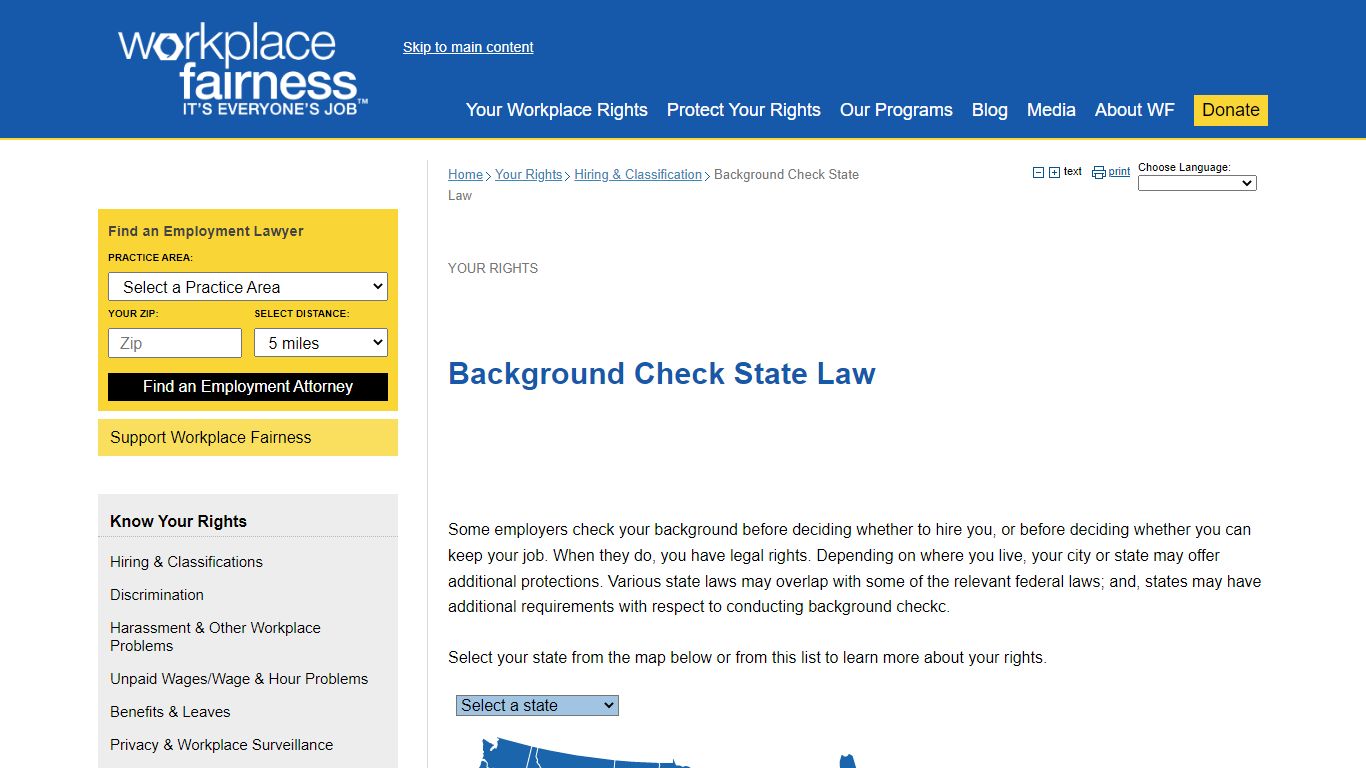 Background Check State Law - Workplace Fairness