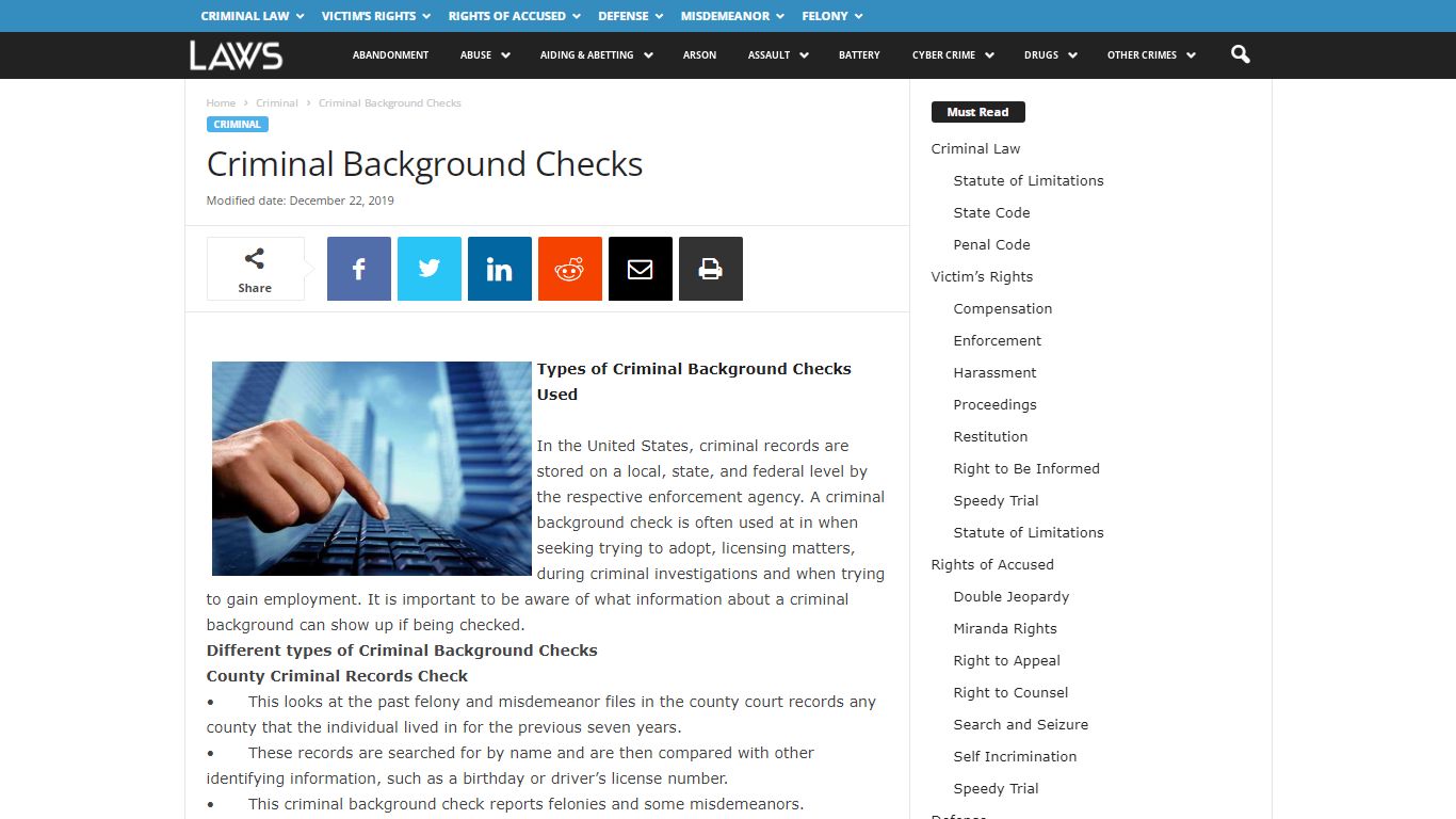 Criminal Background Checks - Criminal Law - LAWS.COM